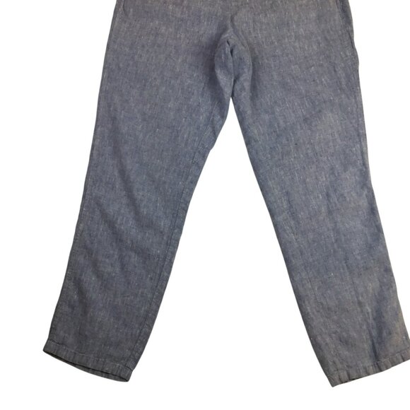 J. Jill Love Linen Womens Small Pants Blue Made In India - Picture 5 of 11